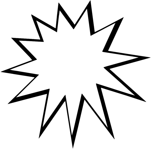 Star burst splat vinyl sticker. Customize on line. Stars and Bombs 087-0481